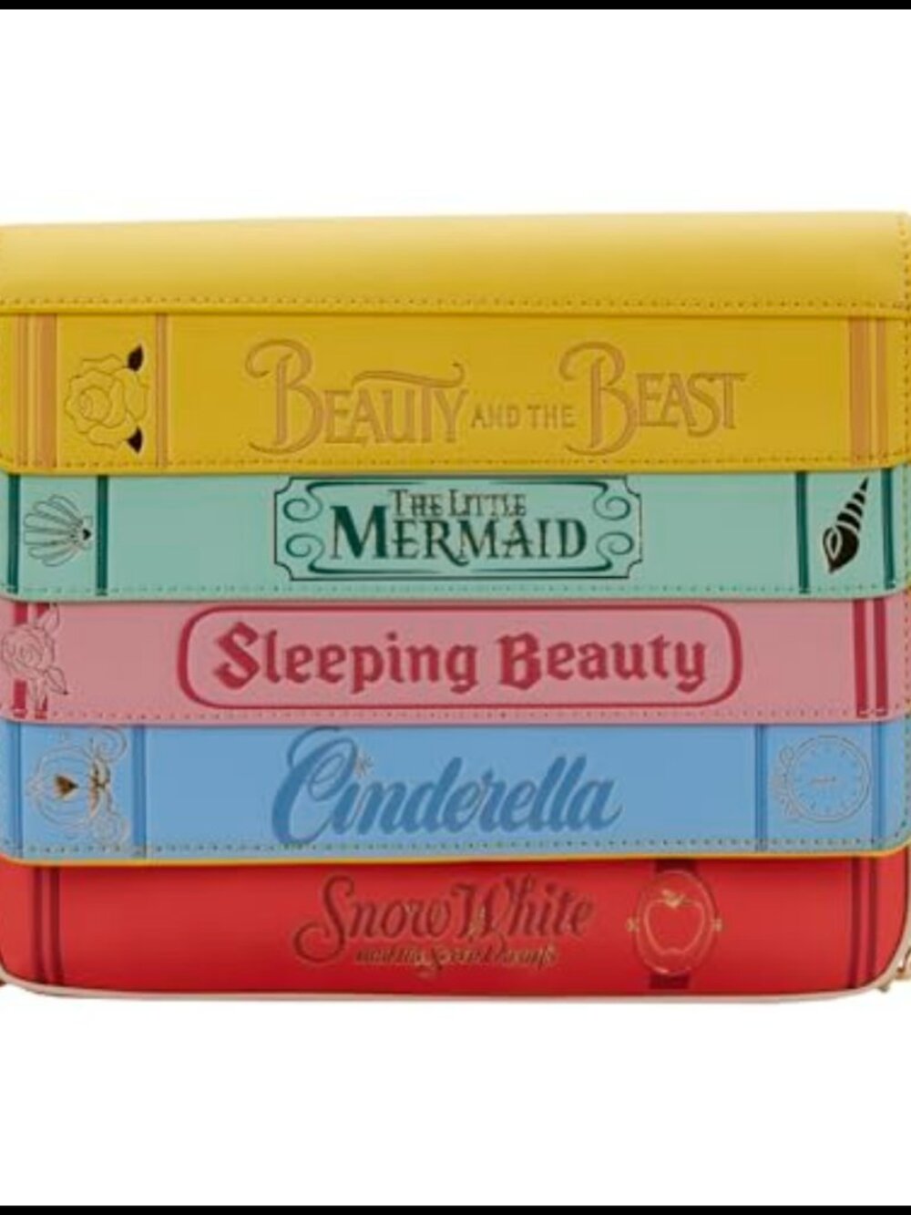 Disney Princess Books Crossbody Bag Vegan Leather Chain Strap Satchel